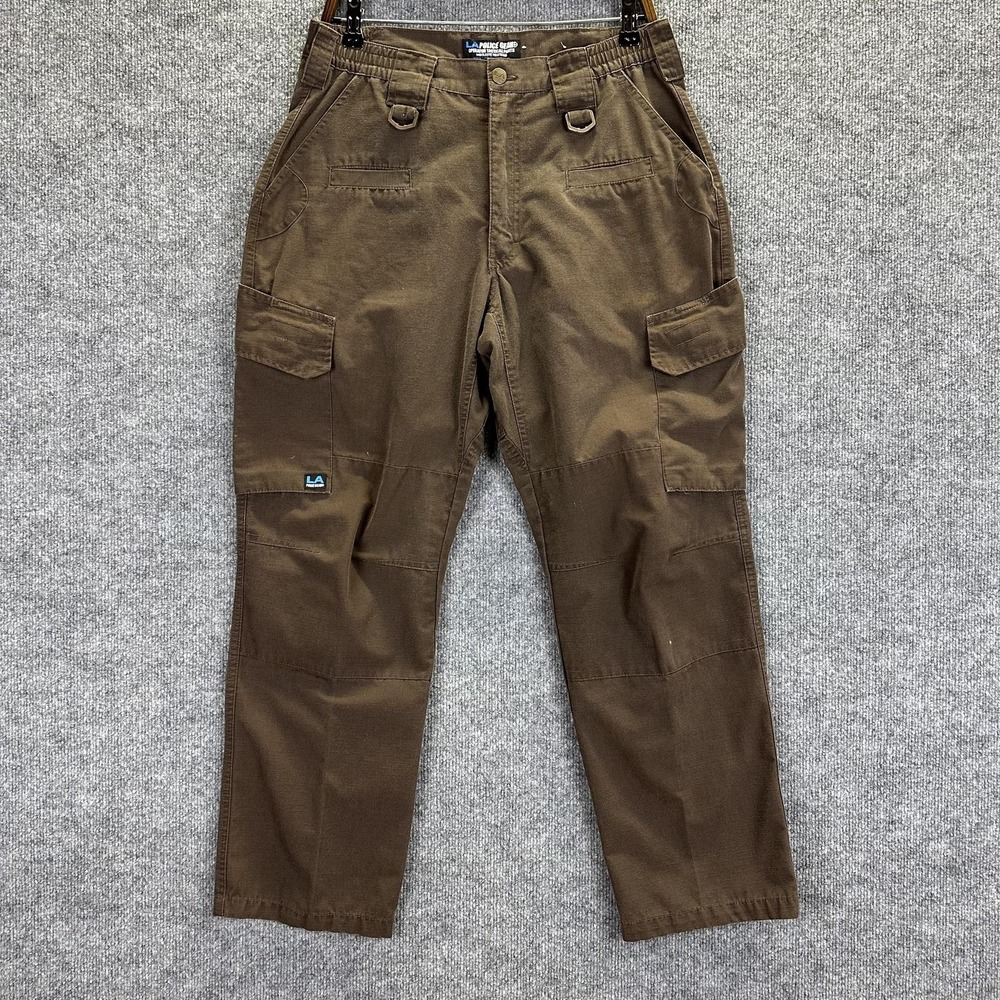 LA Police Gear Pants Mens 32x30 Brown Operator Tactical Cargo Ripstop Work